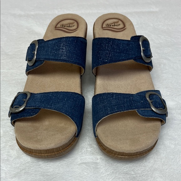🤩NEW Dansko Women's Sophie Slide Sandal - Blue Denim🤩 - Picture 2 of 15